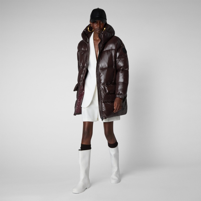 Save The Duck Kesha Encapuchado Puffer Coat Marrones Negras | LCPZO4960