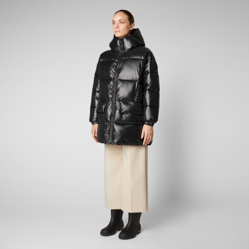 Save The Duck Kesha Encapuchado Puffer Coat Negras | QLXOA7085