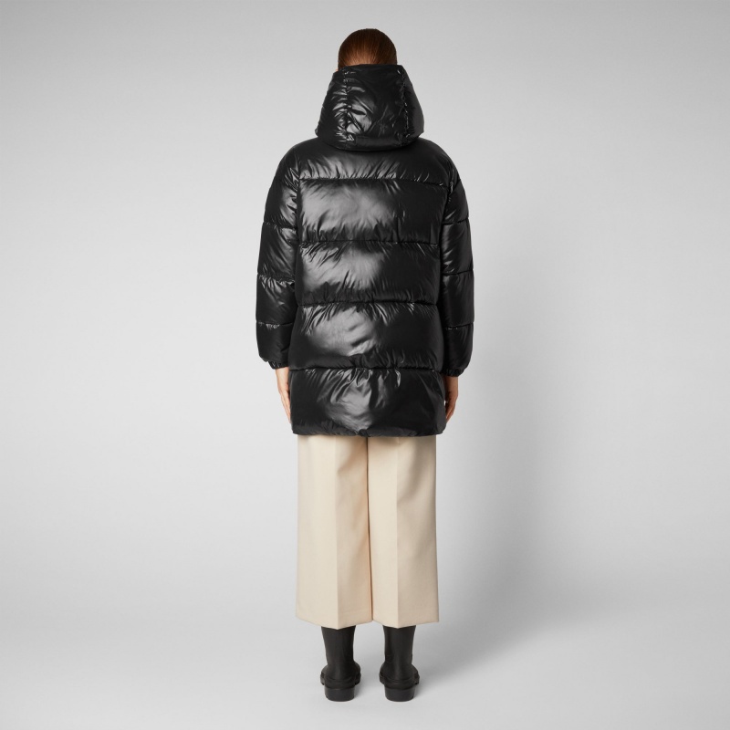 Save The Duck Kesha Encapuchado Puffer Coat Negras | QLXOA7085
