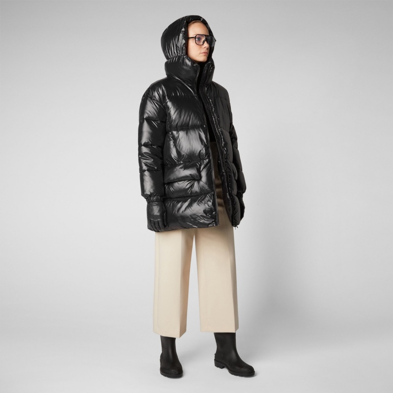 Save The Duck Kesha Encapuchado Puffer Coat Negras | QLXOA7085