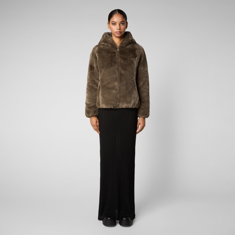 Save The Duck Laila Reversible Encapuchado Jacket Gris | OVZQI3507