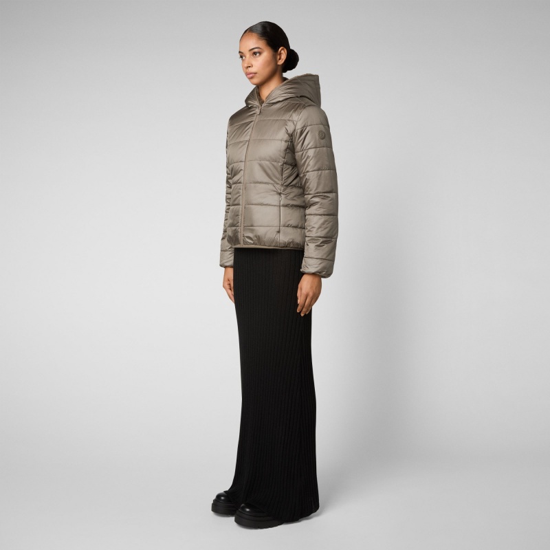 Save The Duck Laila Reversible Encapuchado Jacket Gris | OVZQI3507