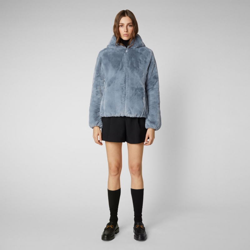 Save The Duck Laila Reversible Encapuchado Jacket Azules | DXOEN2018