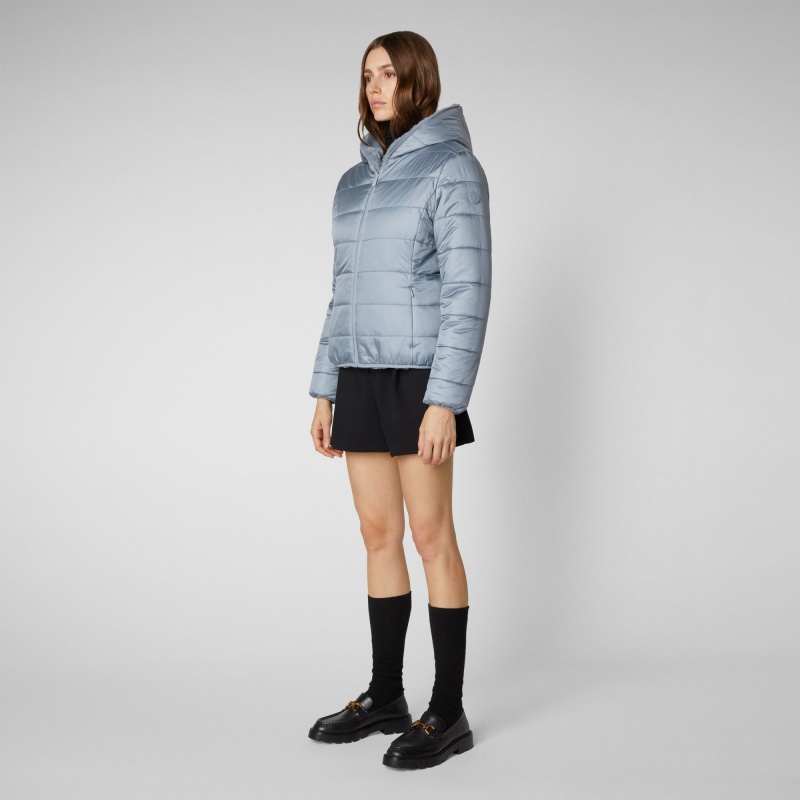 Save The Duck Laila Reversible Encapuchado Jacket Azules | DXOEN2018