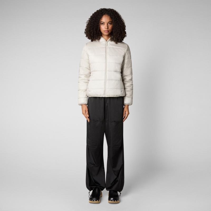 Save The Duck Laila Reversible Encapuchado Jacket Beige | TXSQY5432