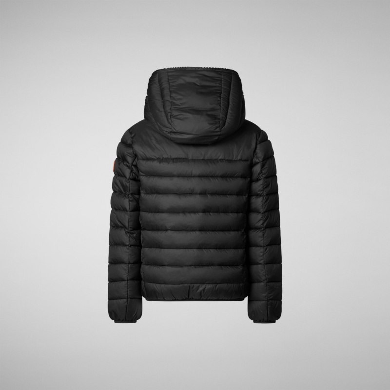 Save The Duck Lemy Encapuchado Puffer Jacket with Faux Fur Lining Negras | QKLBF5867