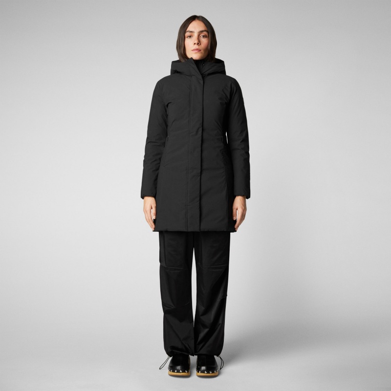 Save The Duck Leyla Encapuchado Coat Negras | ZTFPK6528