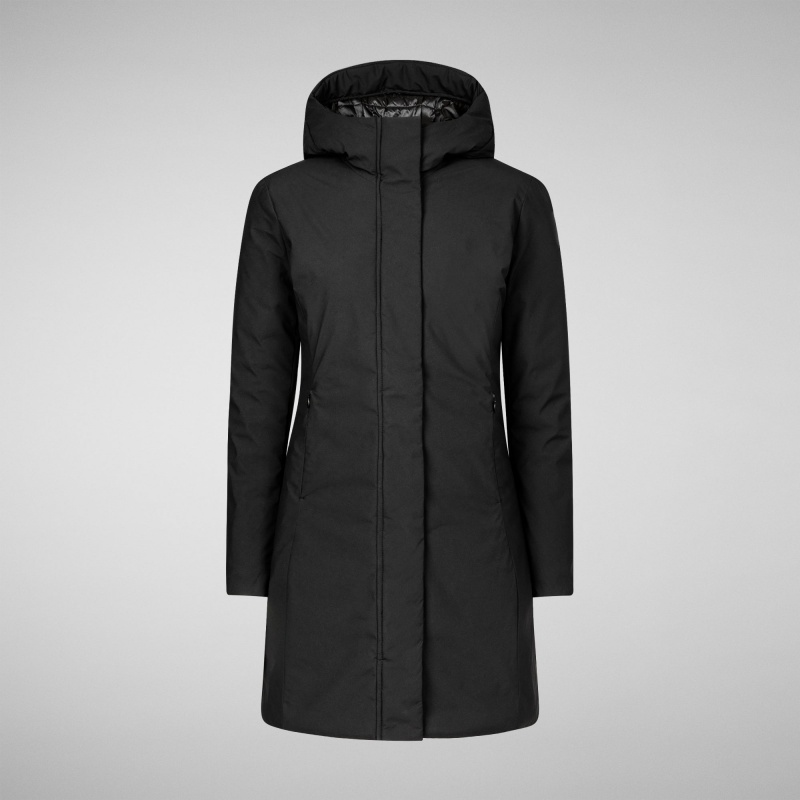 Save The Duck Leyla Encapuchado Coat Negras | ZTFPK6528
