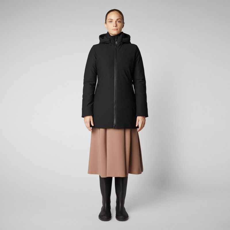 Save The Duck Lila Encapuchado Jacket Negras | CKUYF3906