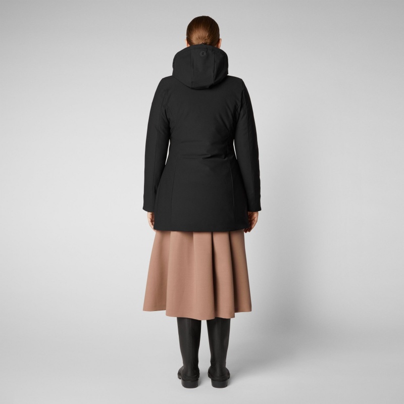 Save The Duck Lila Encapuchado Jacket Negras | CKUYF3906