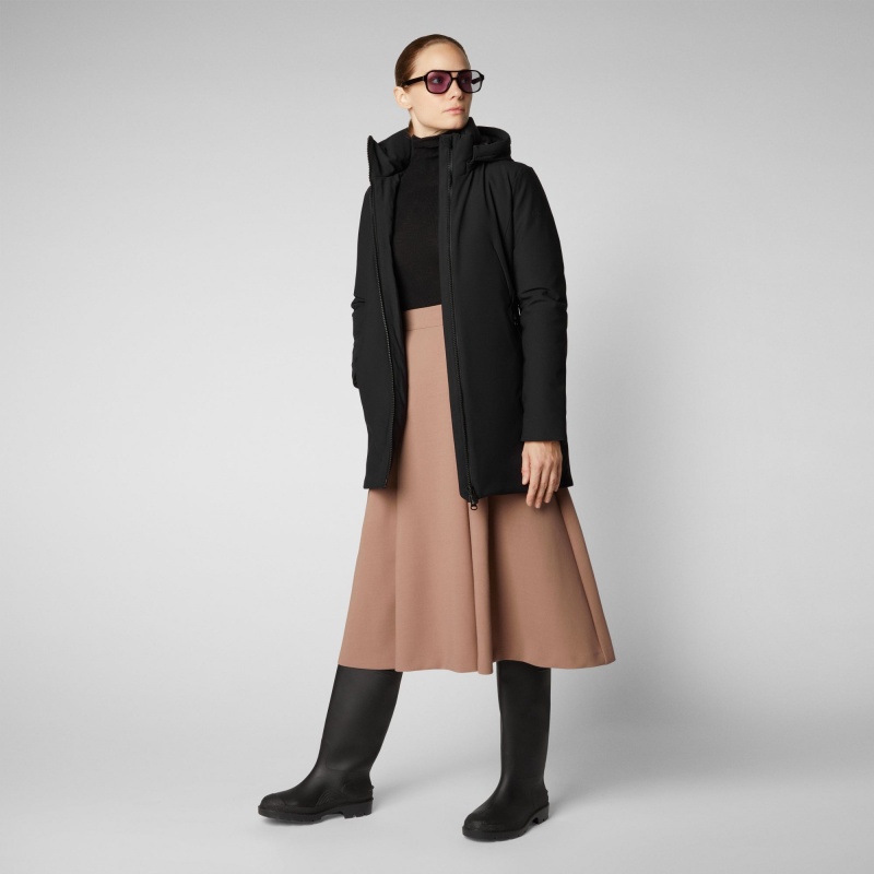 Save The Duck Lila Encapuchado Jacket Negras | CKUYF3906