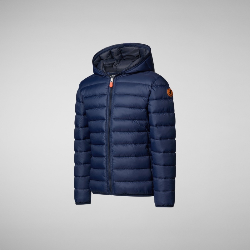 Save The Duck Lily Encapuchado Puffer Jacket Azul Marino Azules | CYJXQ8640