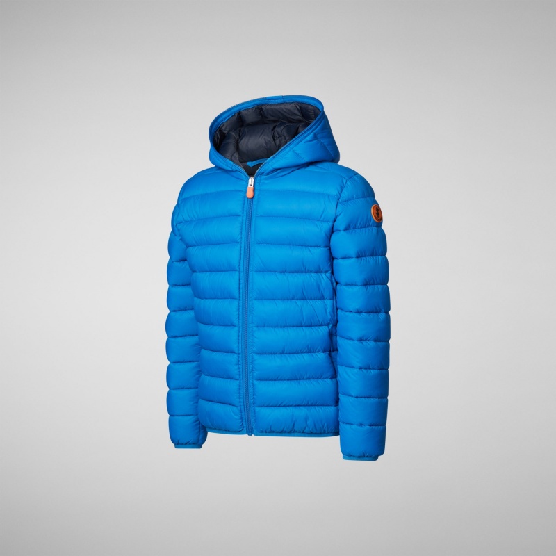 Save The Duck Lily Encapuchado Puffer Jacket Azules | GIYMO0541