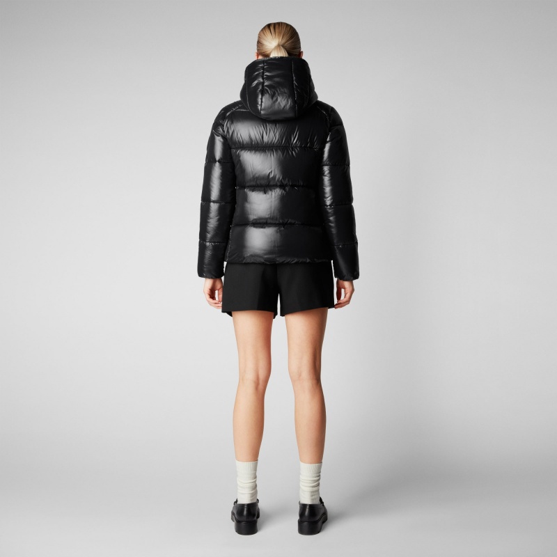 Save The Duck Lois Encapuchado Puffer Jacket Negras | JGPXY8432