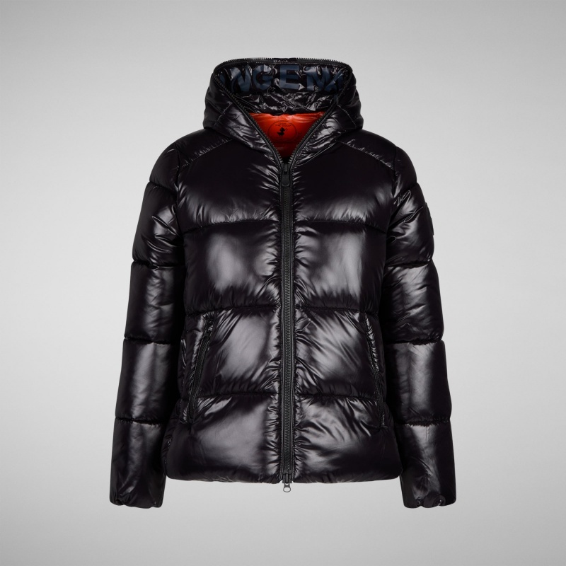 Save The Duck Lois Encapuchado Puffer Jacket Negras | JGPXY8432
