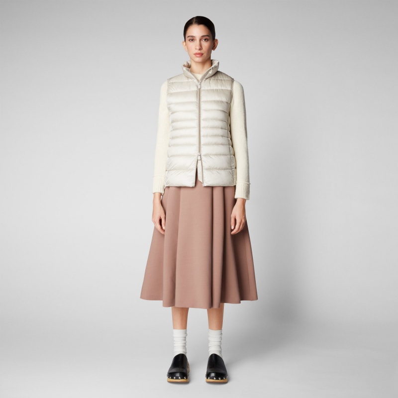 Save The Duck Lynn Puffer Vest Beige | URAPL6537