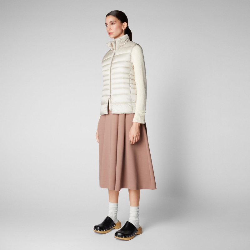 Save The Duck Lynn Puffer Vest Beige | URAPL6537