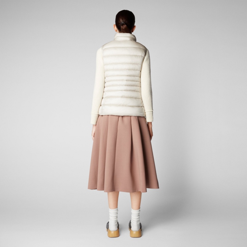 Save The Duck Lynn Puffer Vest Beige | URAPL6537