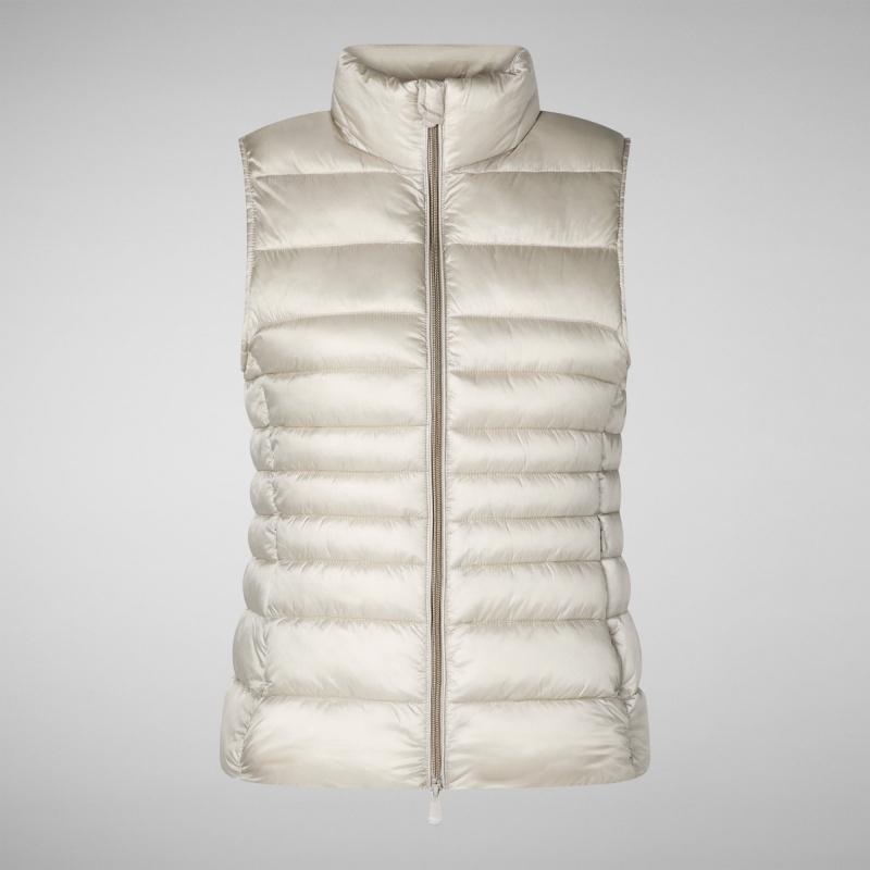Save The Duck Lynn Puffer Vest Beige | URAPL6537