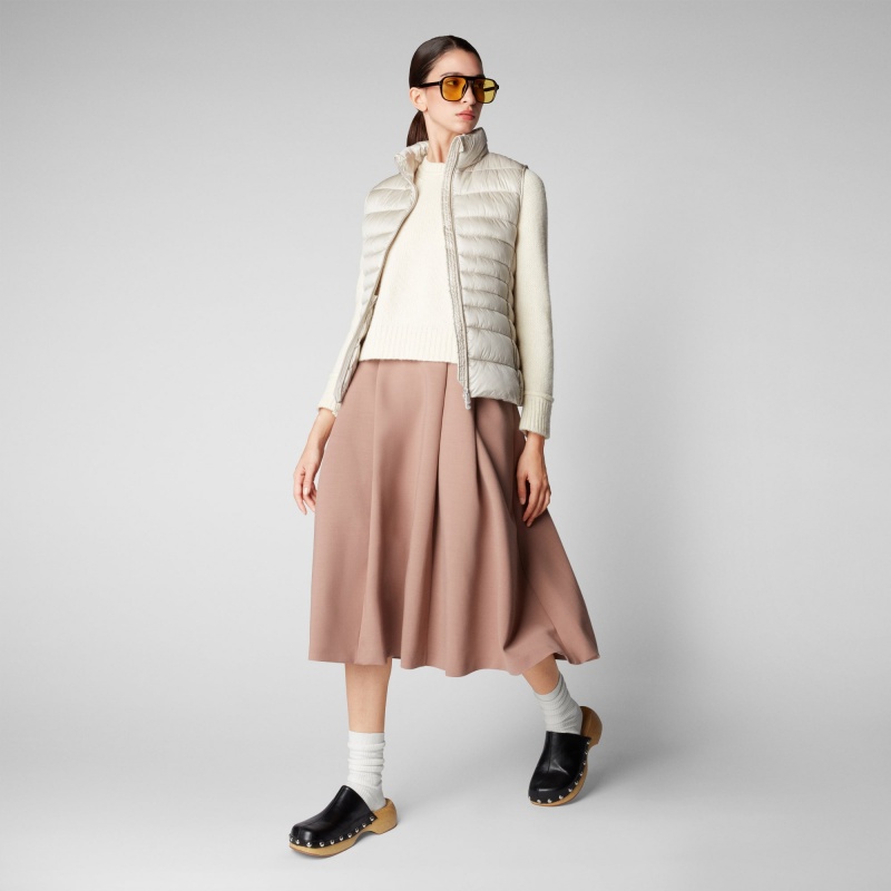 Save The Duck Lynn Puffer Vest Beige | URAPL6537