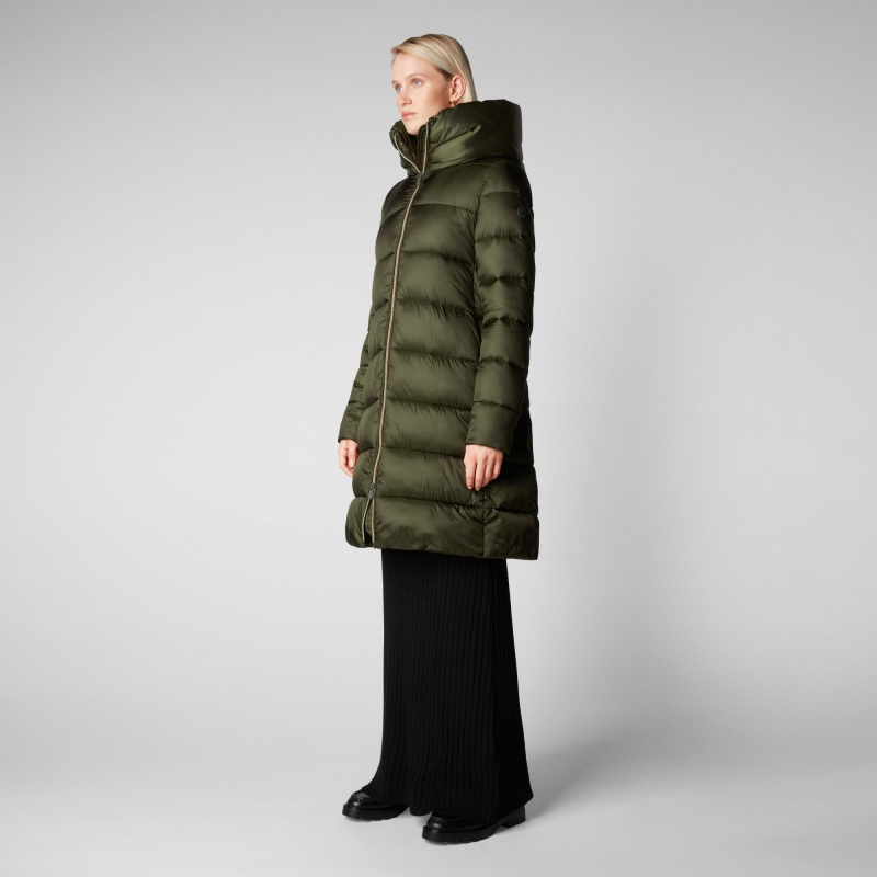 Save The Duck Lysa Encapuchado Puffer Coat Verde | USZCI5903