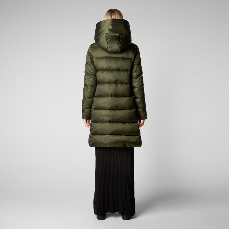 Save The Duck Lysa Encapuchado Puffer Coat Verde | USZCI5903