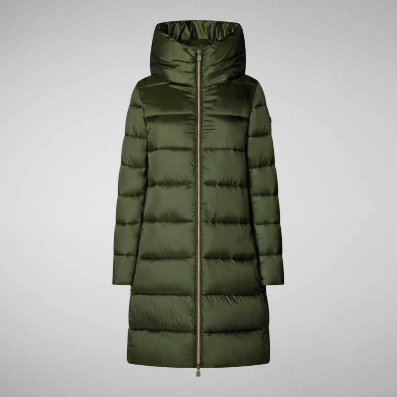 Save The Duck Lysa Encapuchado Puffer Coat Verde | USZCI5903