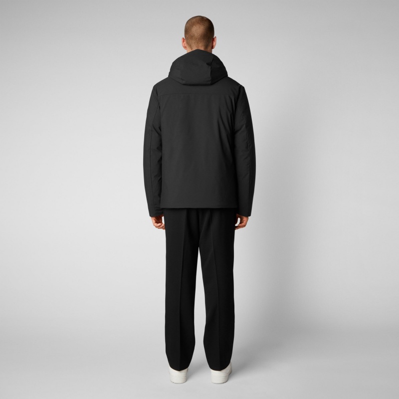 Save The Duck Mazus Encapuchado Parka Negras | ENHYL1874
