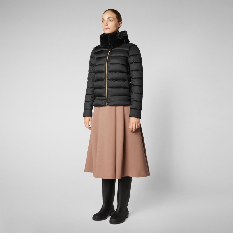 Save The Duck Mei Puffer Jacket Negras | GWMKE8714