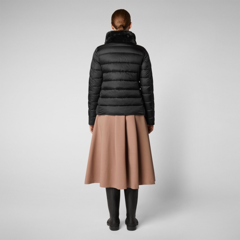Save The Duck Mei Puffer Jacket Negras | GWMKE8714