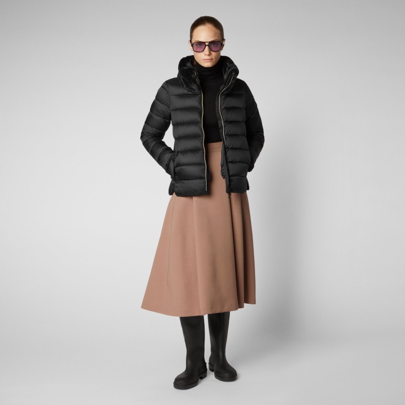Save The Duck Mei Puffer Jacket Negras | GWMKE8714