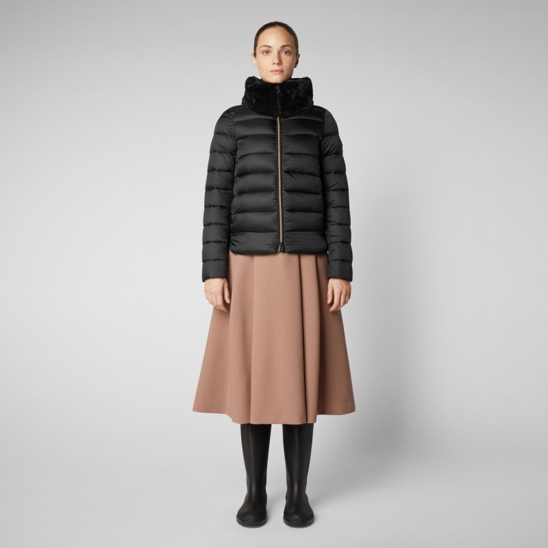 Save The Duck Mei Puffer Jacket Negras | GWMKE8714
