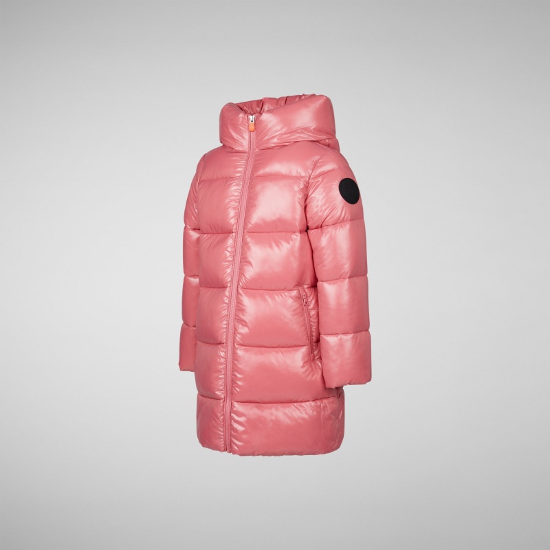 Save The Duck Millie Encapuchado Puffer Coat Rosas | XYAKS1027