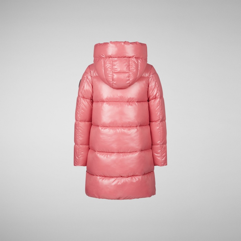Save The Duck Millie Encapuchado Puffer Coat Rosas | XYAKS1027