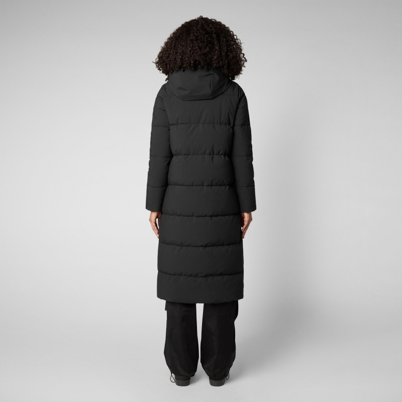 Save The Duck Missy Long Encapuchado Puffer Coat Negras | XRHZU2795