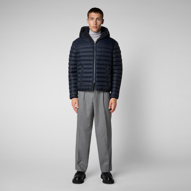 Save The Duck Morus Encapuchado Jacket Azules Negras | DUXBC8076