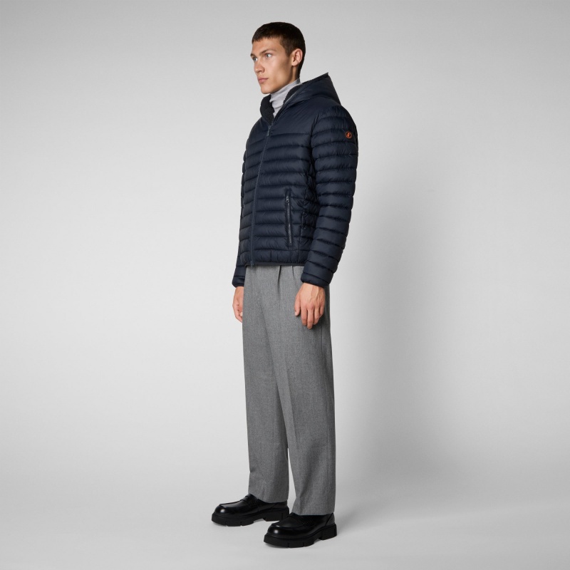 Save The Duck Morus Encapuchado Jacket Azules Negras | DUXBC8076