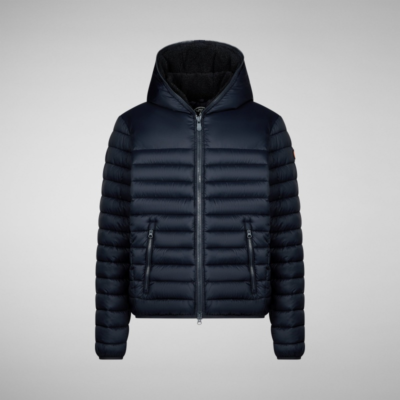 Save The Duck Morus Encapuchado Jacket Azules Negras | DUXBC8076