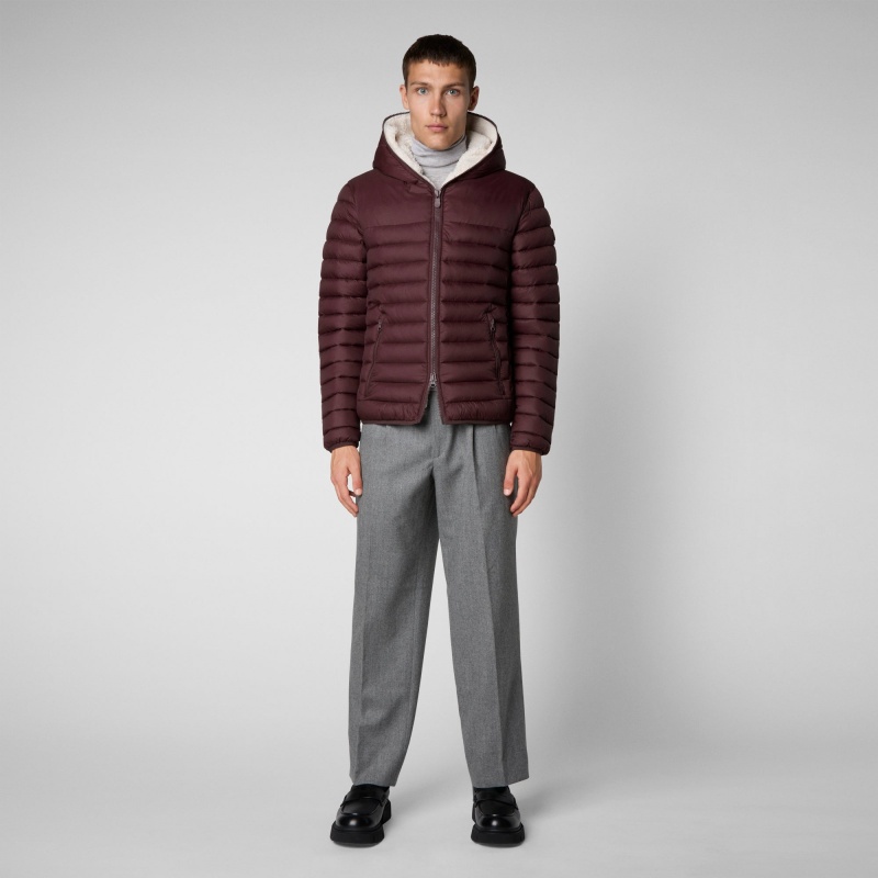 Save The Duck Morus Encapuchado Jacket Burdeos Negras | NYHEF2310