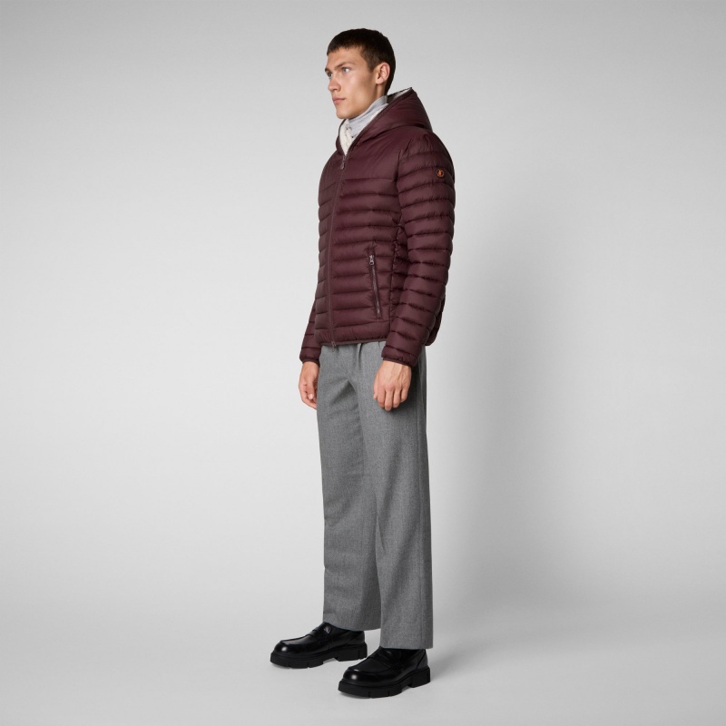 Save The Duck Morus Encapuchado Jacket Burdeos Negras | NYHEF2310