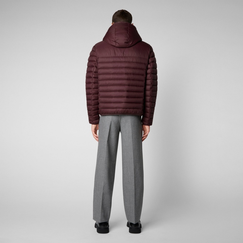 Save The Duck Morus Encapuchado Jacket Burdeos Negras | NYHEF2310