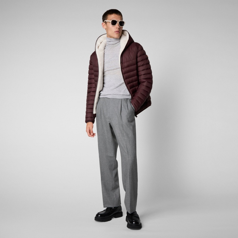 Save The Duck Morus Encapuchado Jacket Burdeos Negras | NYHEF2310