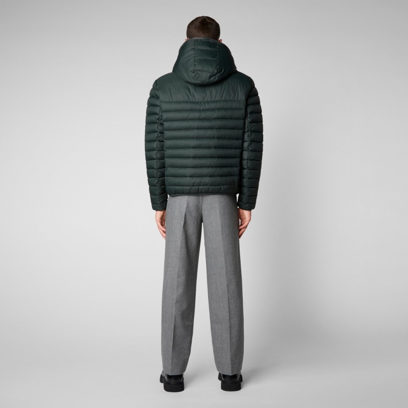 Save The Duck Morus Encapuchado Jacket Verde Negras | YTIOV8746