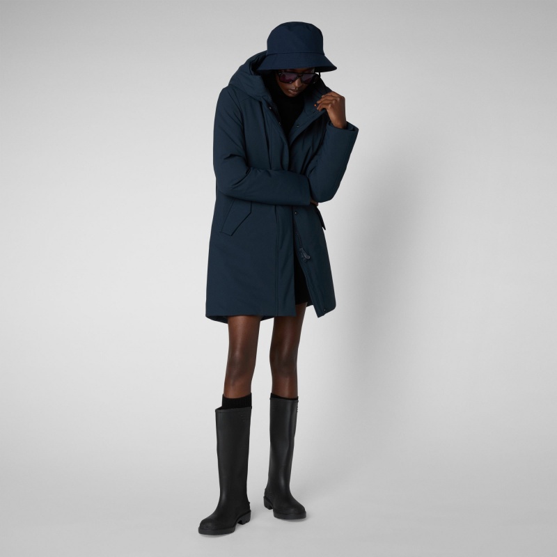 Save The Duck Nellie Encapuchado Parka Azules Negras | LSMKB8634