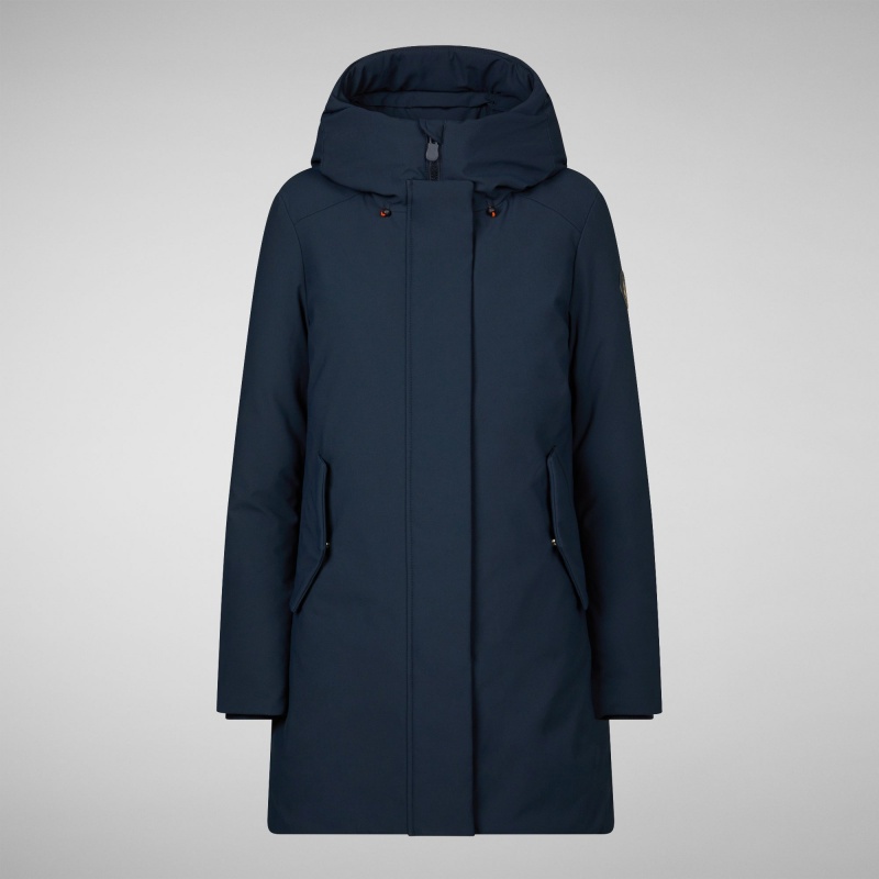 Save The Duck Nellie Encapuchado Parka Azules Negras | LSMKB8634