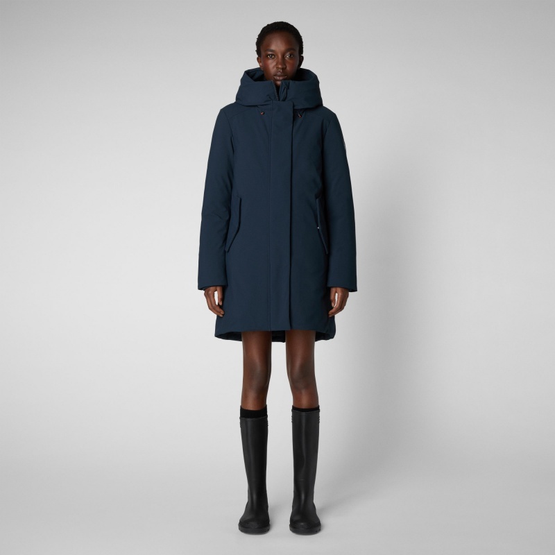 Save The Duck Nellie Encapuchado Parka Azules Negras | LSMKB8634