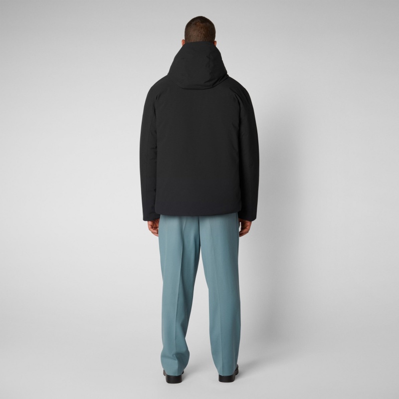 Save The Duck Obione Encapuchado Puffer Jacket Negras | GCYLQ7163