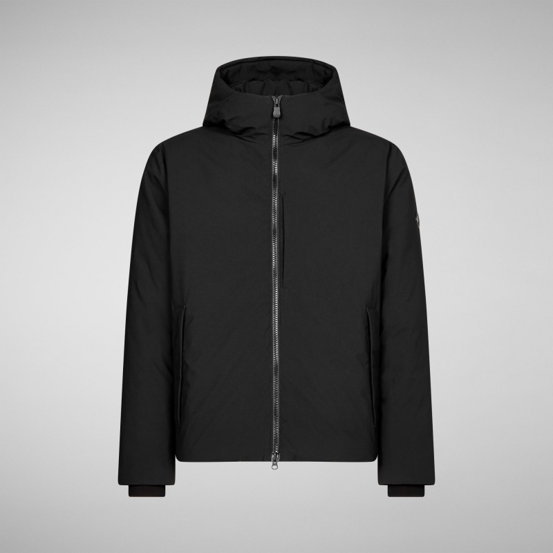 Save The Duck Obione Encapuchado Puffer Jacket Negras | GCYLQ7163