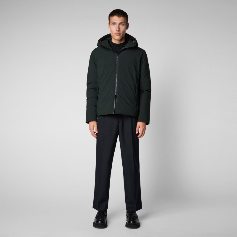 Save The Duck Obione Encapuchado Puffer Jacket Verde Negras | MGYWF0796