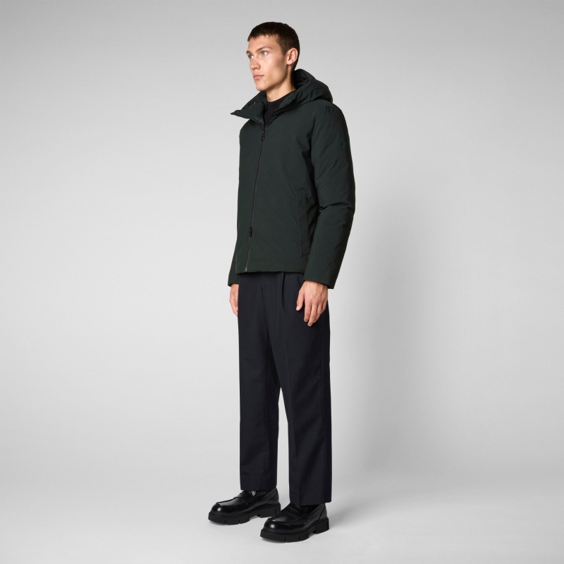 Save The Duck Obione Encapuchado Puffer Jacket Verde Negras | MGYWF0796